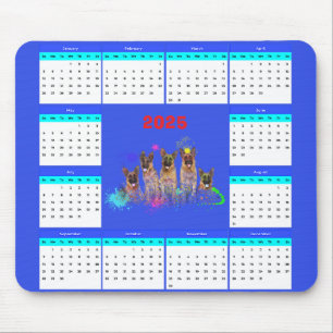 Customisable Cute Labrador Puppies Calendar Mouse Pad