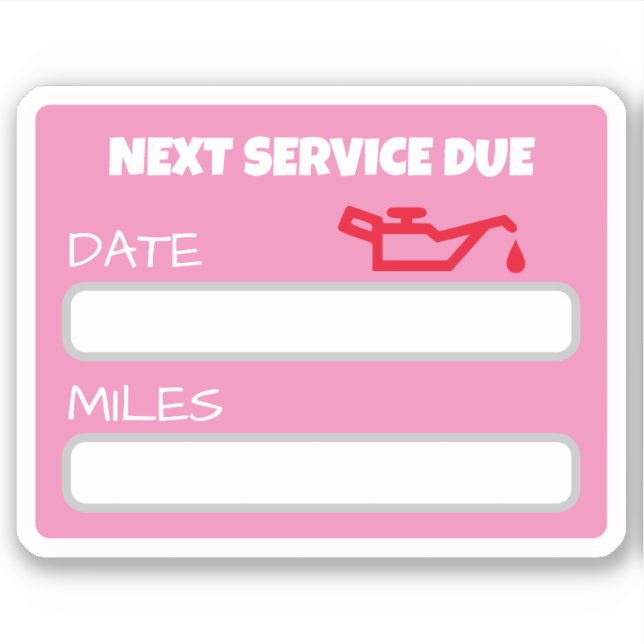 Customisable Cute Oil Change Reminder Oil Change (Front)
