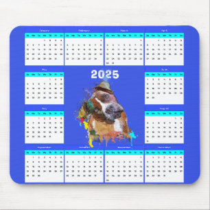 Customisable Cute Pittie Dog Calendar   Mouse Pad