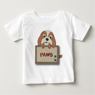 Customisable Cute Puppy Dog with Signboard Baby T-Shirt