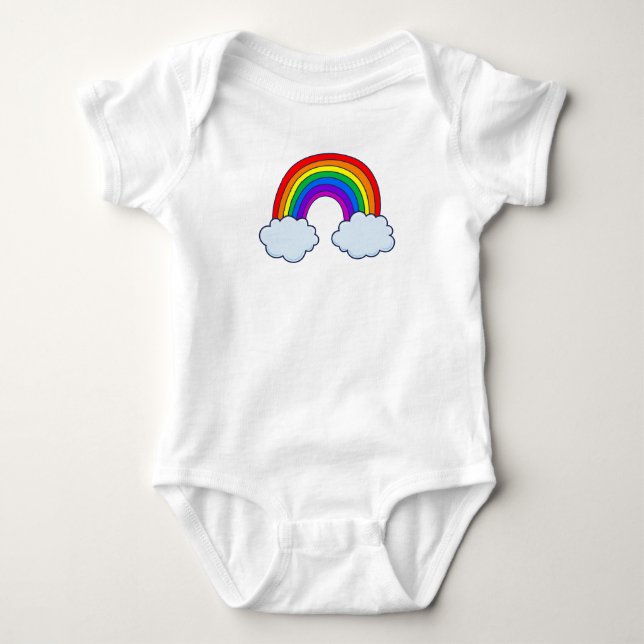 Customisable Cute Rainbow Baby Bodysuit (Front)