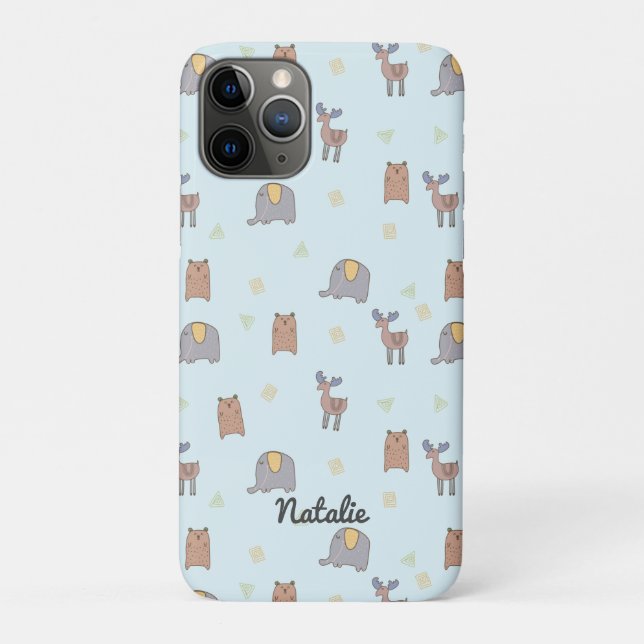 Customisable Cute Scandinavian Animals Pattern Case-Mate iPhone Case (Back)