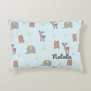 Customisable Cute Scandinavian Animals Pattern Decorative Cushion
