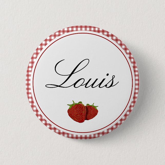 Customisable Cute Strawberry 6 Cm Round Badge (Front)