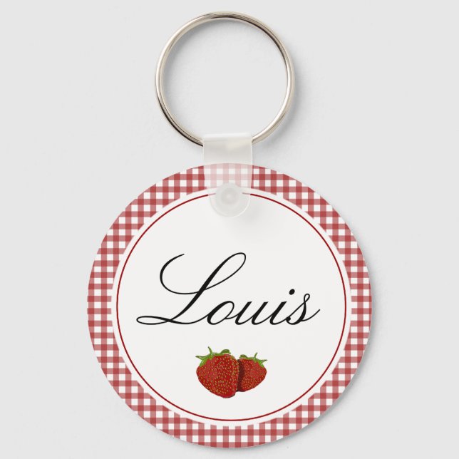 Customisable Cute Strawberry Key Ring (Front)