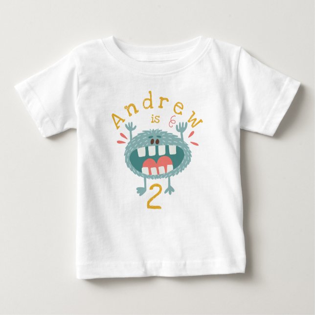 Customisable Cute Teal Monster Baby T-Shirt (Front)