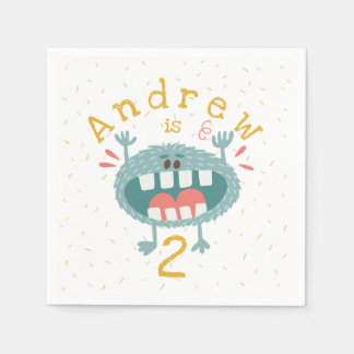 Customisable Cute Teal Monster Napkin