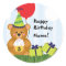 Customisable Cute Teddy Bear Birthday Sticker