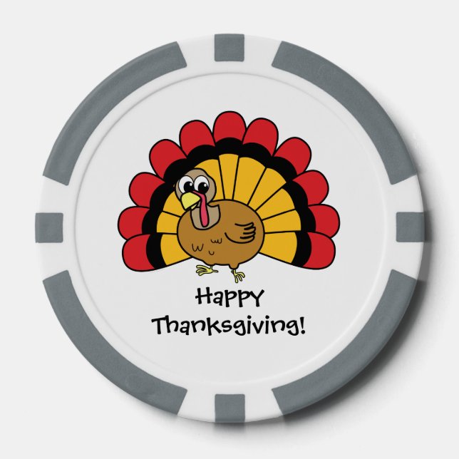 Customisable Cute Turkey Poker Chips (Front)