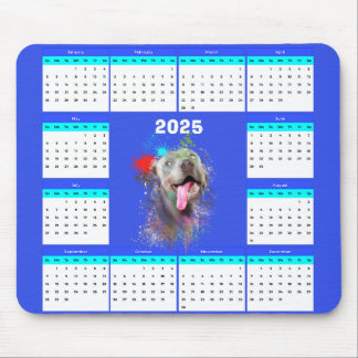 Customisable Cute Weimaraner Dog Calendar Mouse Pad