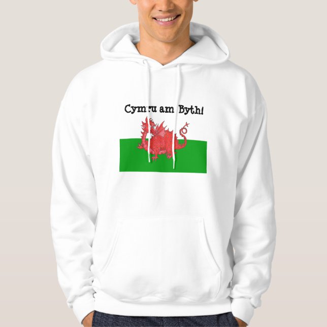 Customisable Cute Welsh Red Dragon Hoodie (Front)