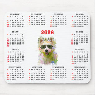 Customisable Cute Westie Dog Calendar  Mouse Pad