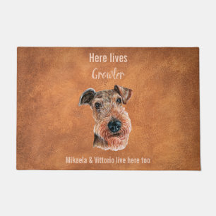 Customisable cute Wire Fox Terrier Door Mat