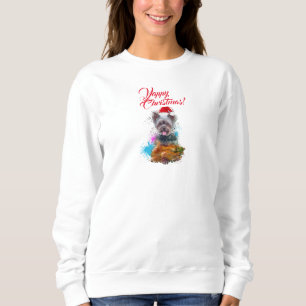 Customisable Cute Yorkie Dog Yappy Christmas Sweatshirt
