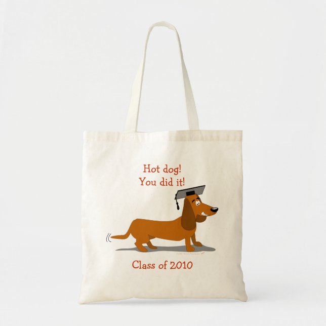 Customisable Dachshund Dog Graduation Template Tote Bag (Front)