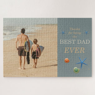 Customisable Dad & Child Photo Best Dad Ever Jigsaw Puzzle