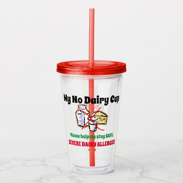 Customisable Dairy Food Allergy Cup (Front)