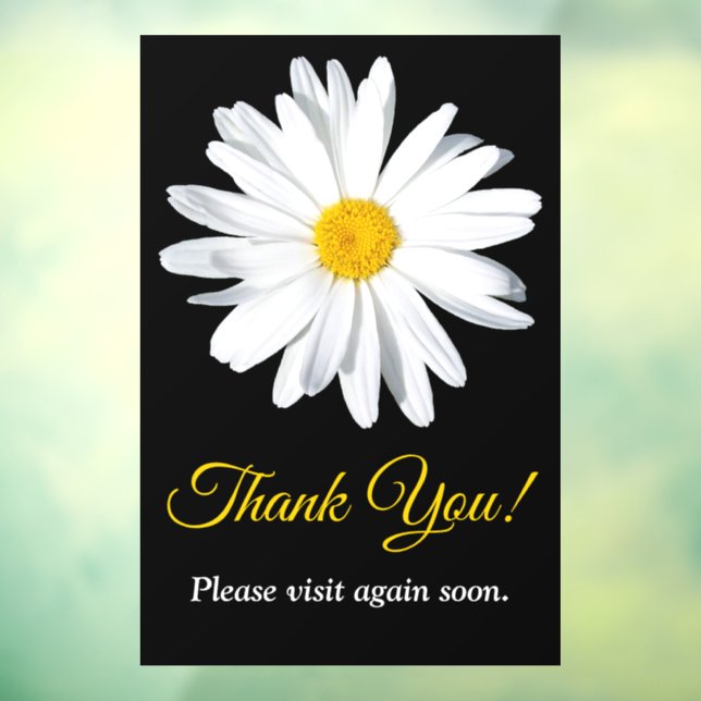 Customisable Daisy Flower Business Window Cling (Sheet 3)