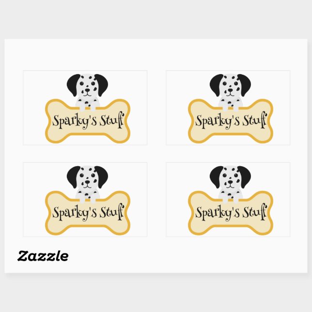 Customisable Dalmation With A Dog Bone  Sticker (Sheet)