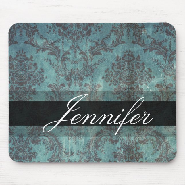 Customisable damask design mouse pad (Front)