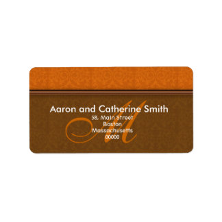Customisable Damask Monogram Address Labels