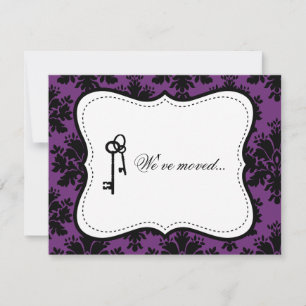 Customisable Damask Moving Announcement