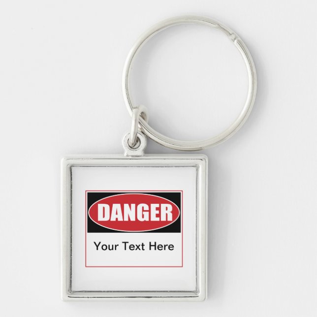 Customisable Danger Sign Key Ring (Front)