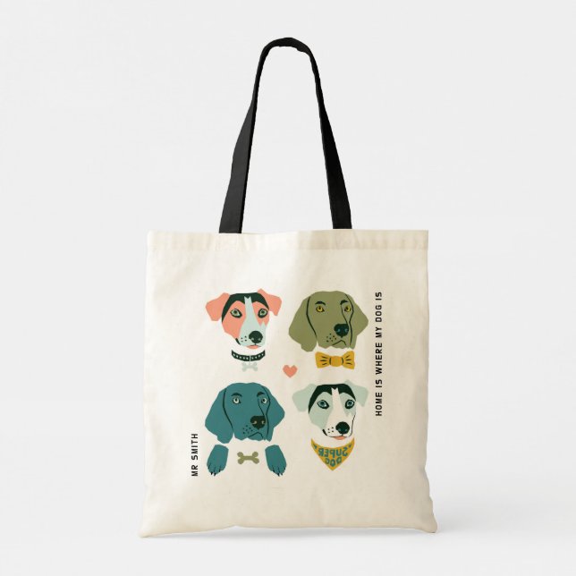 Customisable Dapper Beagle & Larbador Dogs Tote Bag (Back)
