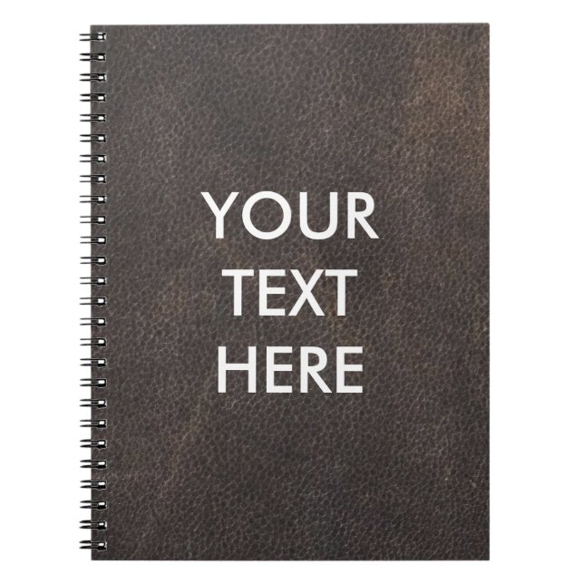 Customisable Dark Brown Leather Background Notebook (Front)