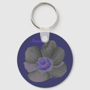 Customisable Dark Dreams Anemone Flower Keychain