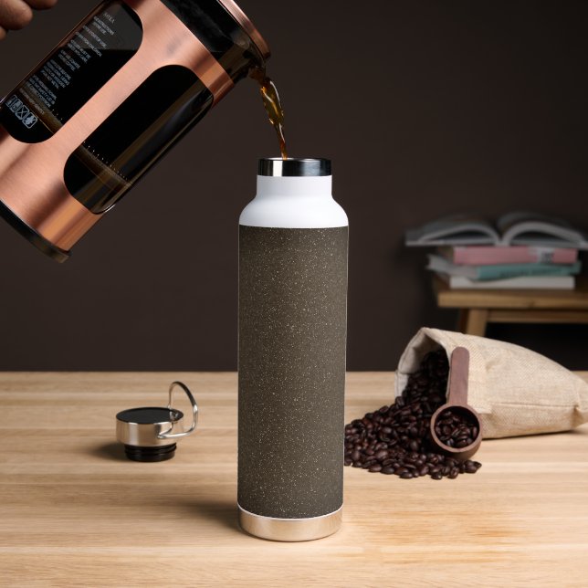 Customisable Dark Grey Speckled Water Bottle (Coffee)