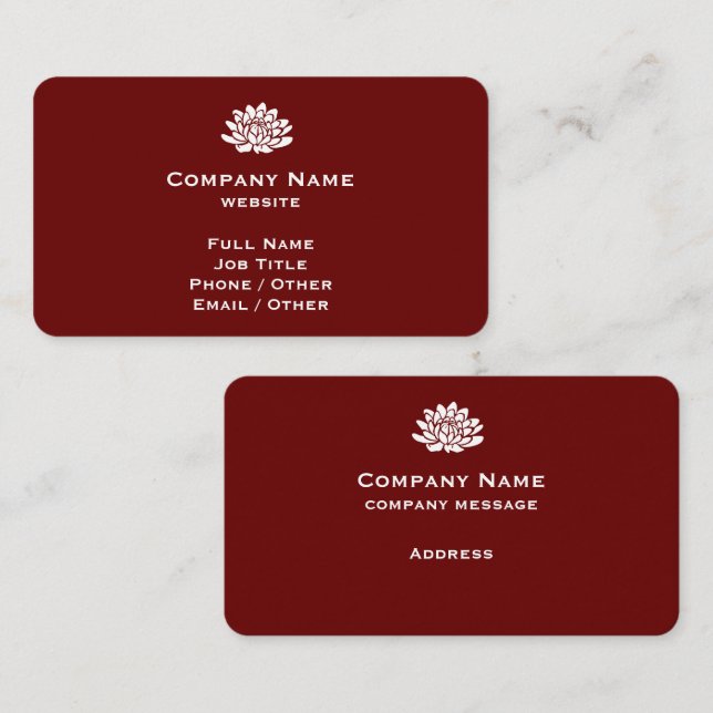 Customisable Dark Red Business Card (Front/Back)