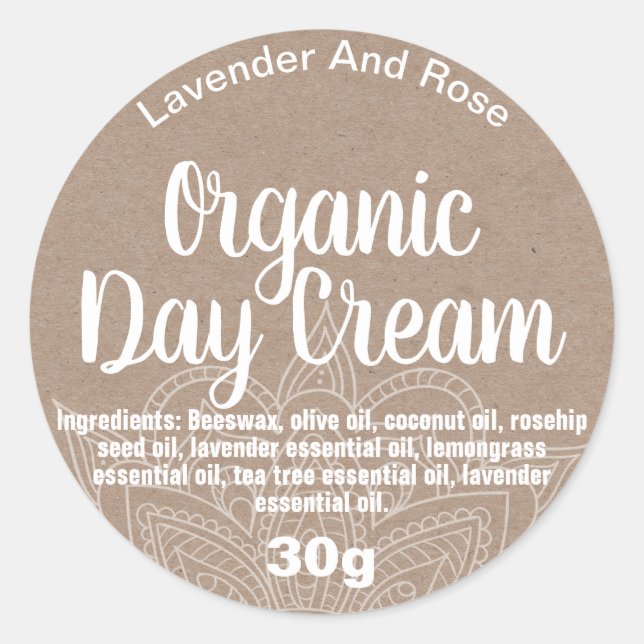 Customisable Day Cream Label (Front)