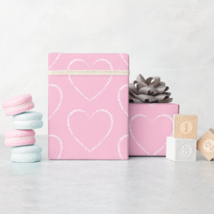 Customisable Decorated Pink Hearts Wrapping Paper