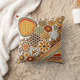 Customisable Decorative Throw Pillow Honeycomb