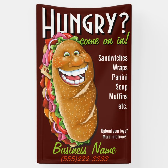 Customisable Deli/Sandwich Shop Promo Advertising Banner (Vertical)
