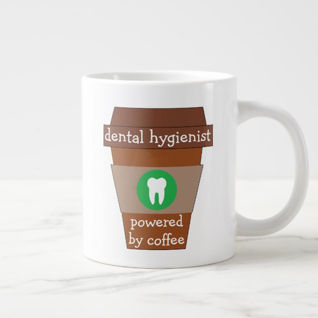 Customisable Dental Hygienist Powered By Coffee Large Coffee Mug (Right)