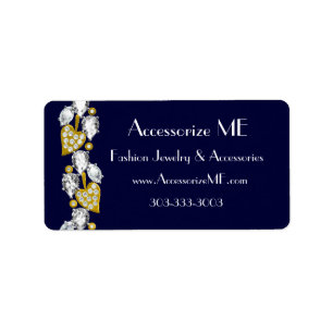 Customisable diamond jewellery-navy blue label