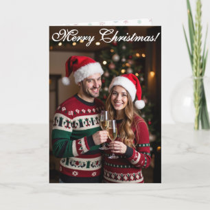 Customisable Digital Simple Photo Folded Xmas Card
