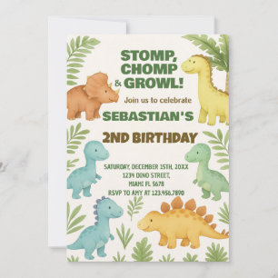 Customisable Dino Party Invite