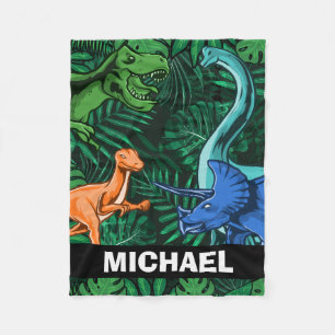 Customisable Dinosaur Kids Dino Jurassic Trex Boy Fleece Blanket