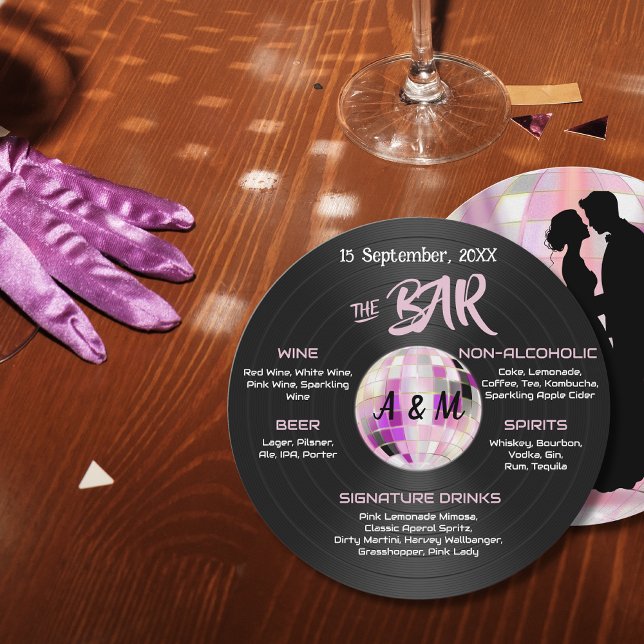 Customisable Disco Wedding Bar Menu (Creator Uploaded)