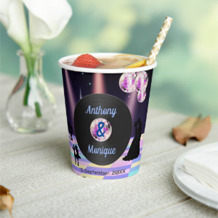 Customisable Disco Wedding Paper Cups