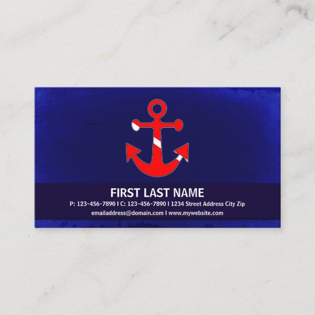 Customisable dive flag anchor business cards (Front)