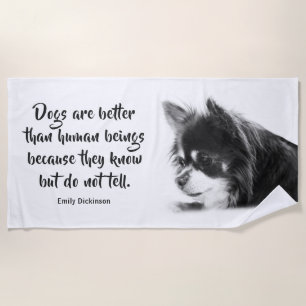 Customisable Dog & Emily Dickinson's Quote Beach Towel