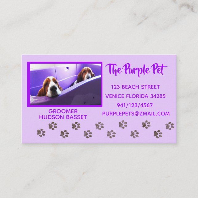 Customisable Dog Groomer Business Card (Front)