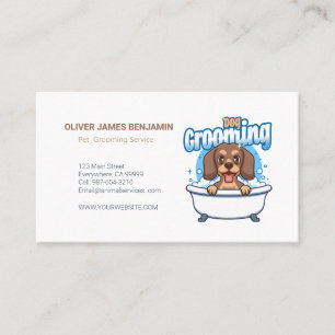 Customisable Dog Grooming Professional and Stylish Business Card