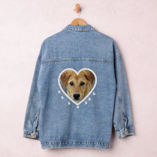 Customisable Dog Heart Denim Jacket