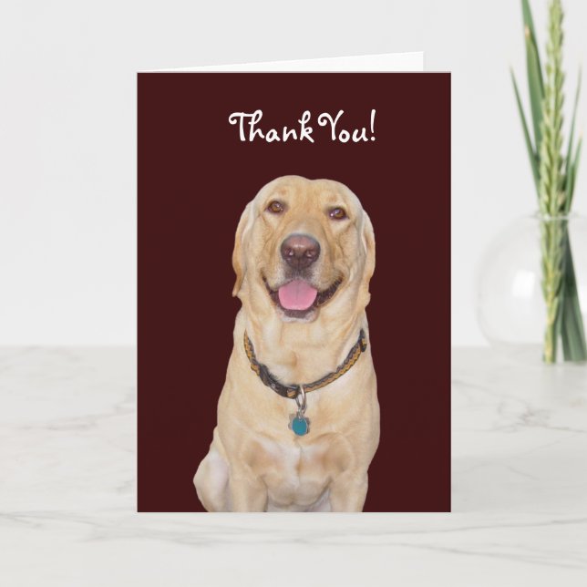 Customisable Dog/Lab "Thank You!" Thank You Card (Front)