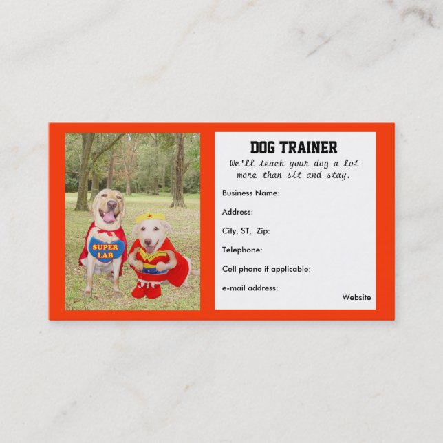 Customisable Dog Trainer's Business Card (Front)